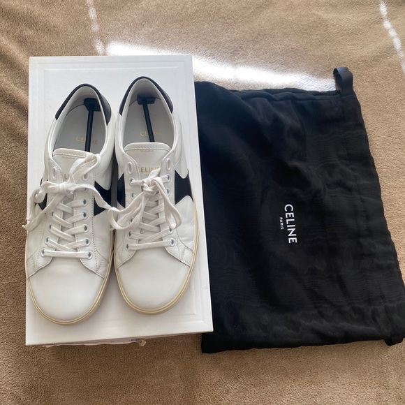 Celine Shoes - Celine Triomphe Leather Sneakers